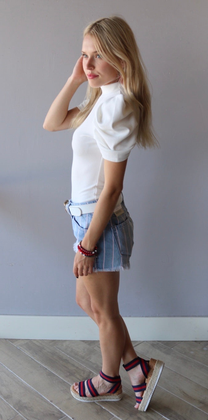 EXPO PuffSleeve MockNeck Bodysuit