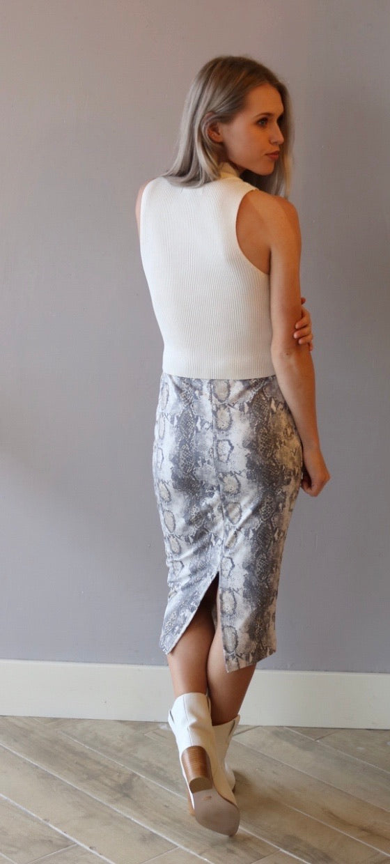 LESSONS MockNeck RibKnit Sleeveless Top