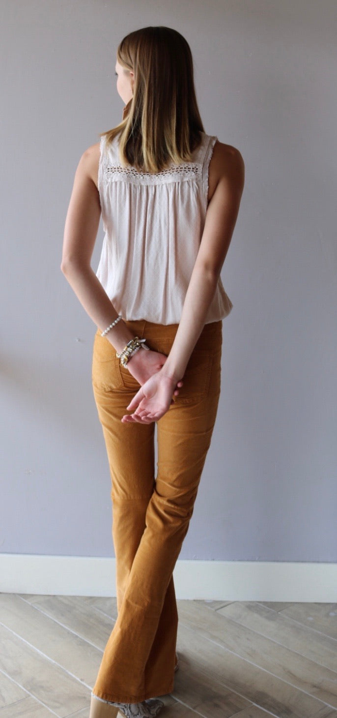 FREE PEOPLE Corduroy PULL ON Flare Jean