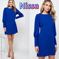 NISSA PuffSleeve Crepe Shift Dress