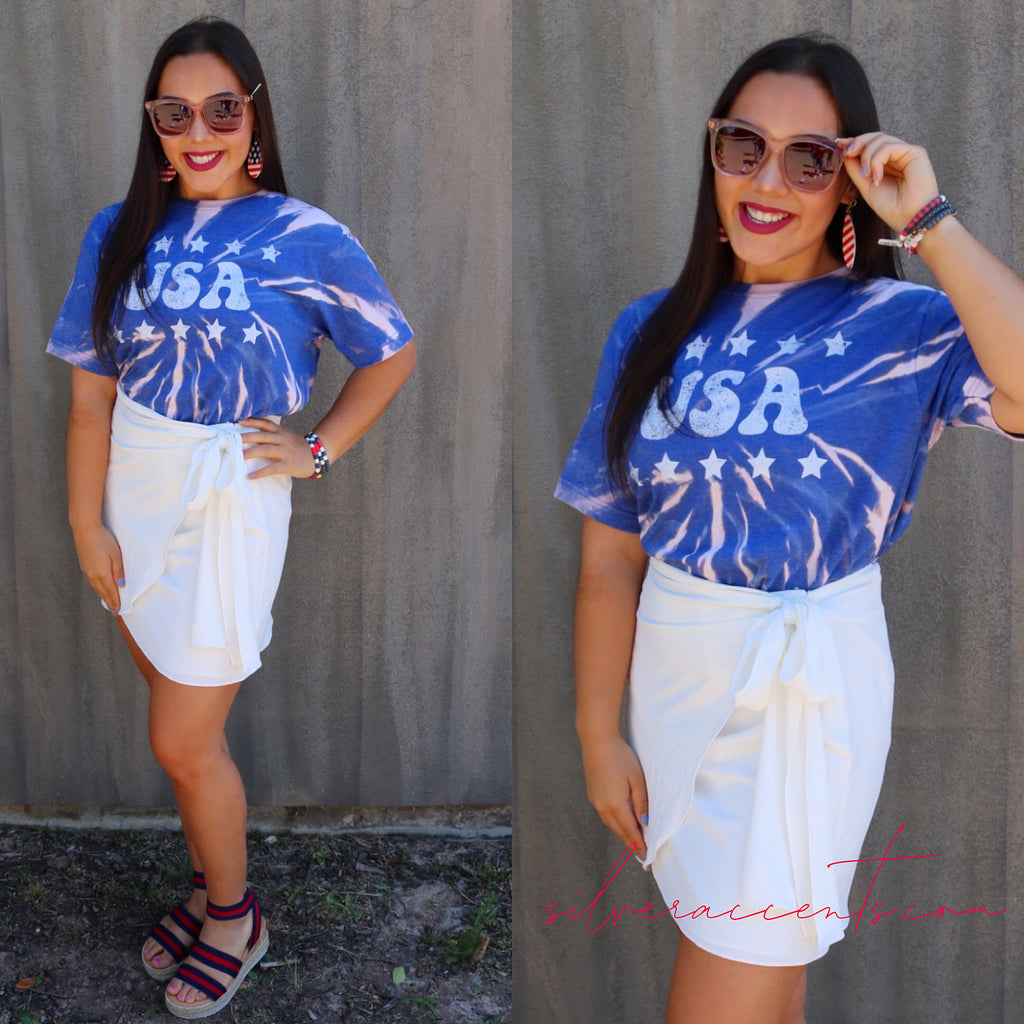 MH Patriotic Tie Dye Crop Tee