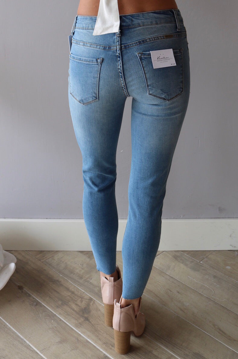 COSMOPOLITAN MidRise Destructed Ankle Skinny Jean