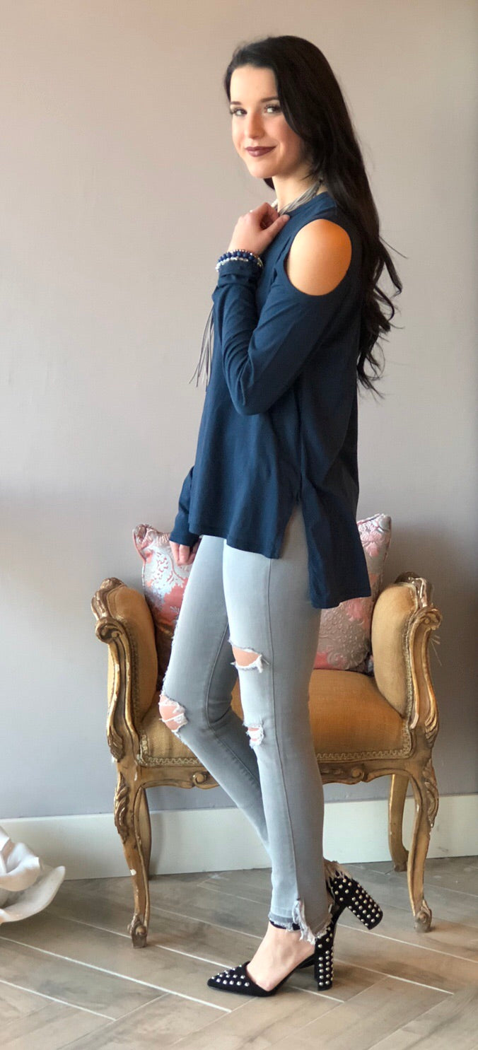 BOBI ColdShoulder NEWCASTLE LightWeight Jersey Top