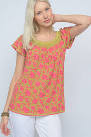 *IVY JANE Embroidered CLAUDIA Short Sleeve Smocked Top