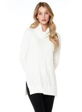 BOBI CowlNeck ASSENT WaffleKnit Top