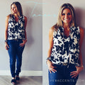 TAURUS Animal Print RuffleNeck TieFront Top