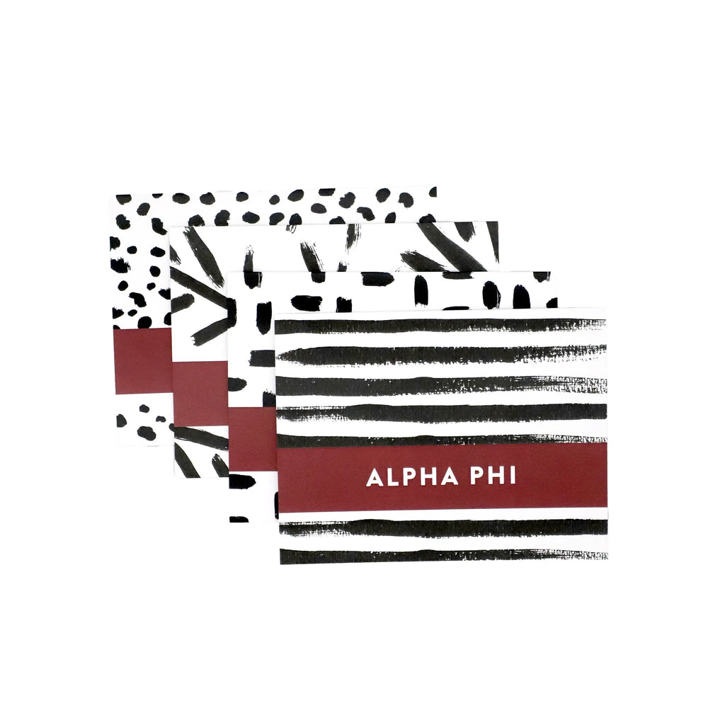 MS 8pc Sorority PATTERNED Greek Chic Notecards/Envelopes