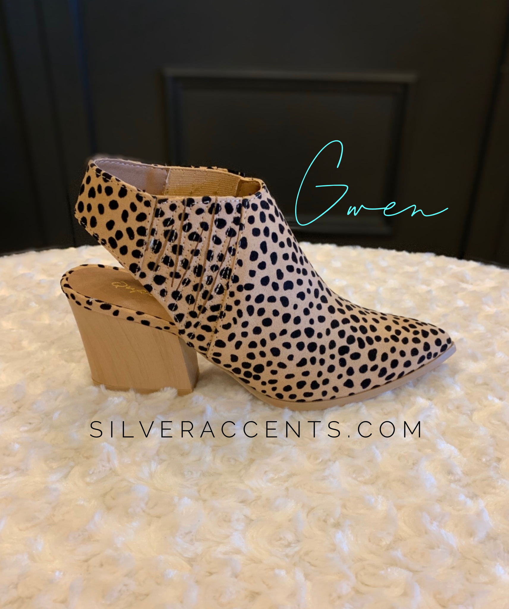 GWEN Leopard Mule SlingBack Bootie Shoe