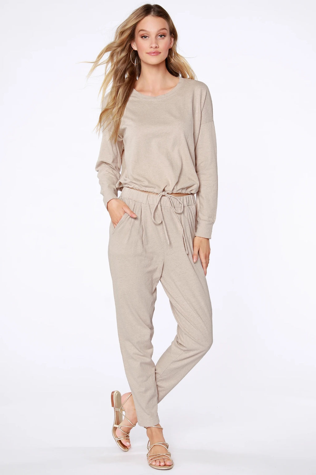 BOBI Sustainable Terry TEMPLE SlubKnit PleatFront Pant