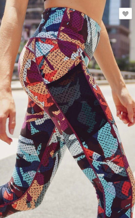 JOURNEY HiWaist Camo/Houndstooth Print MeshPocket Legging