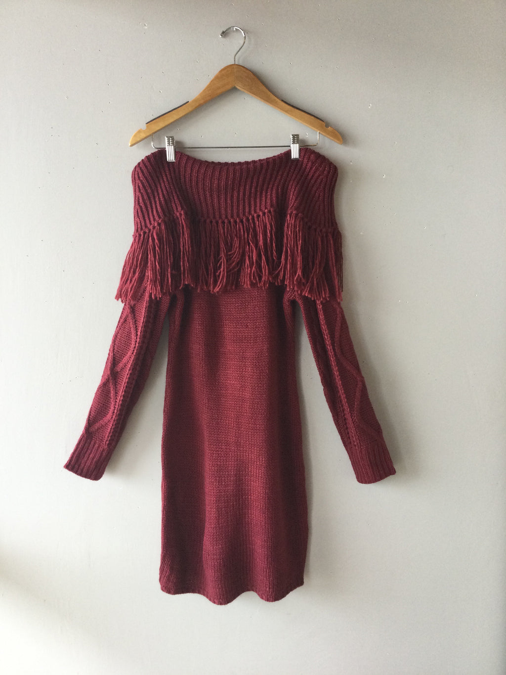 Blue B BENTLEY FoldOver Fringe Sweater Dress