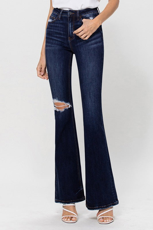 VERVET Hi~Rise BELLA Distressed Flare Jean