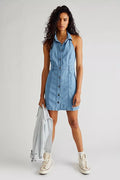 FREE PEOPLE Denim SAMI Mini Dress