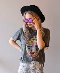 GTS Distressed DEF LEPPARD Rock of Ages SUNGLASS LEOPARD Tee