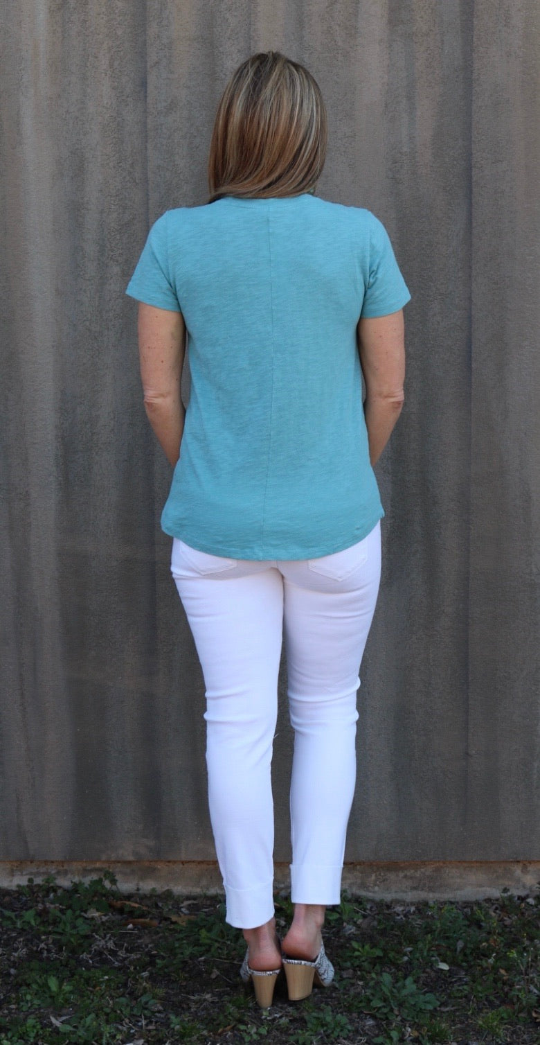 BOBI Slub Jersey BECKHAM RawSeam HiLo ScoopNeck Top