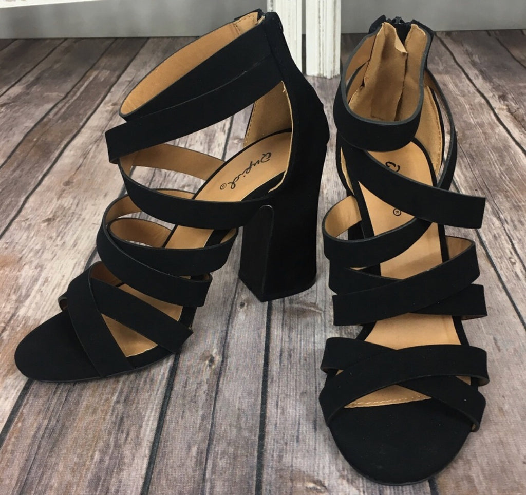 Qupid PARIS Strappy BlockHeel Sandal Shoe