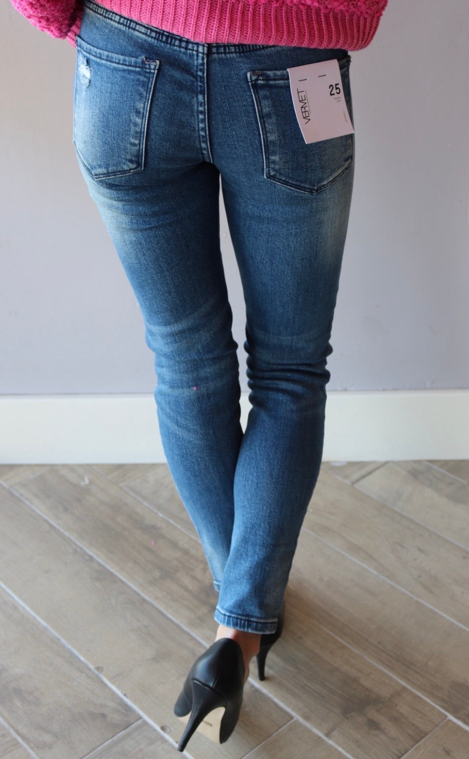 VERVET MidRise TWISTED VINE PatchWork Skinny Jean