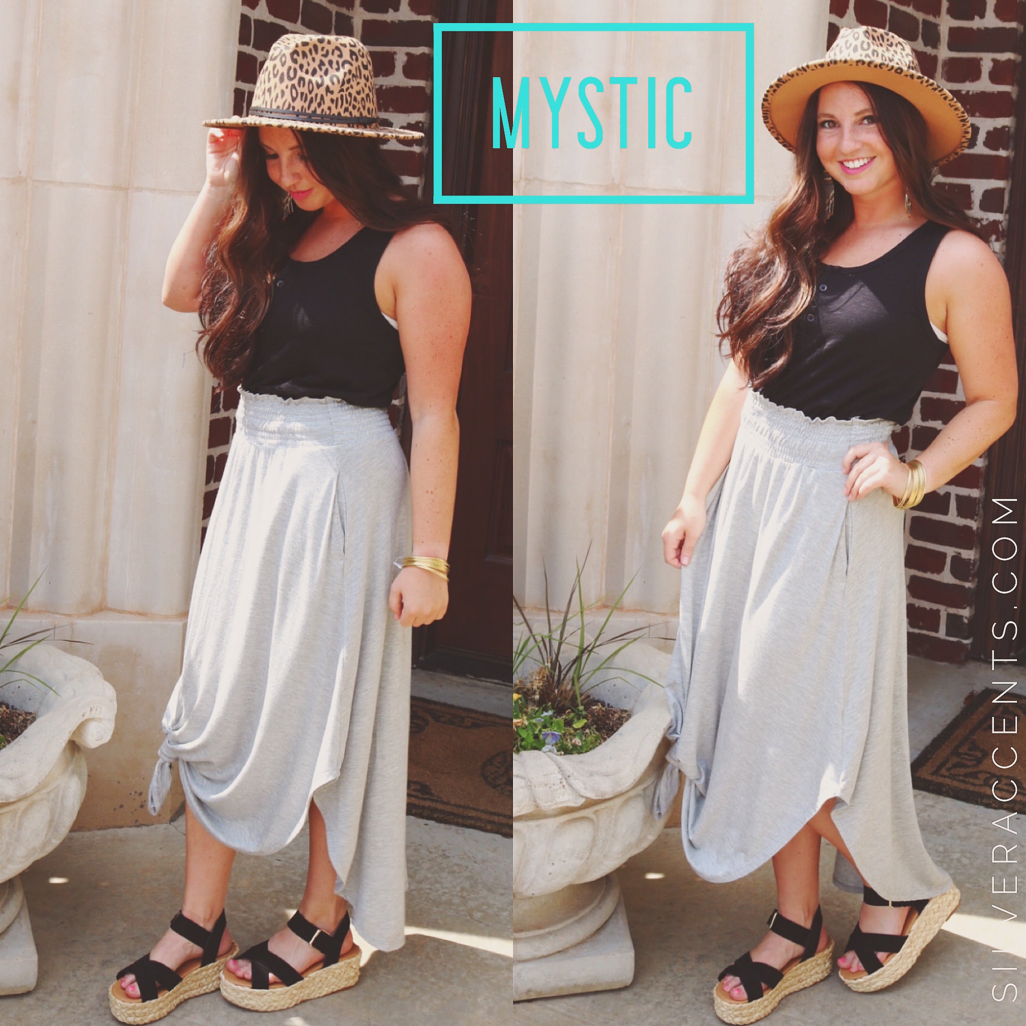 BOBI Button Henley CRAFT Slub Jersey/RibKnit Mix ScoopHem Tank Top