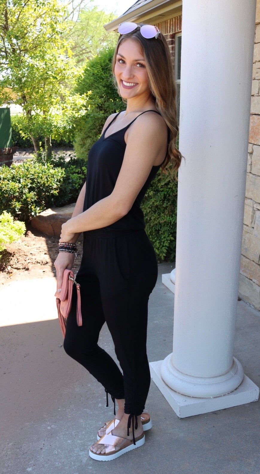 BOBI Supreme Jersey PINOT Cami Shirred Leg Jumpsuit