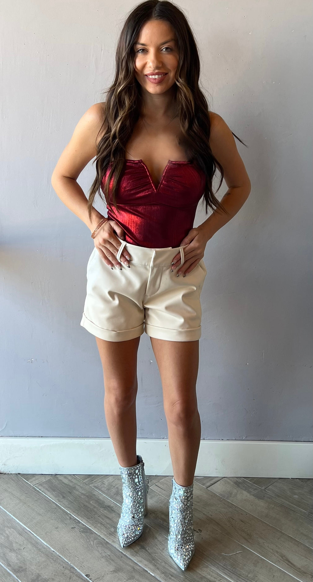 Cloud Ten RIVALRY Strapless Metallic Bodysuit