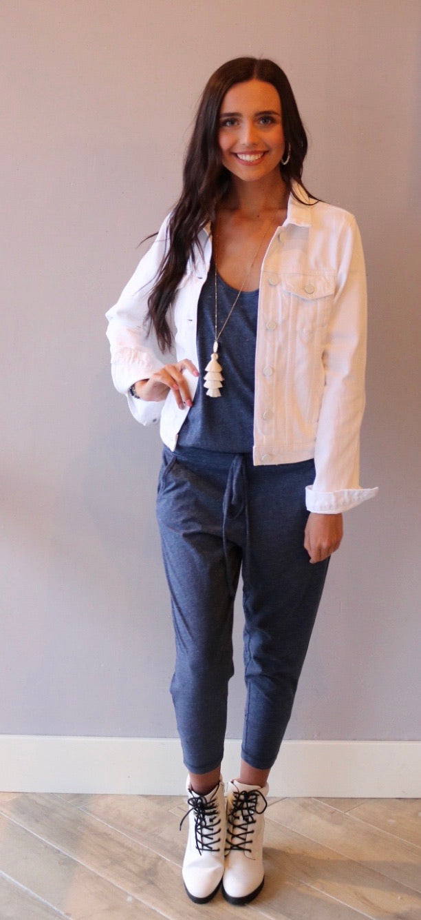 *BOBI Supreme Jersey HEADLINE Racerback Jumpsuit Pant Romper