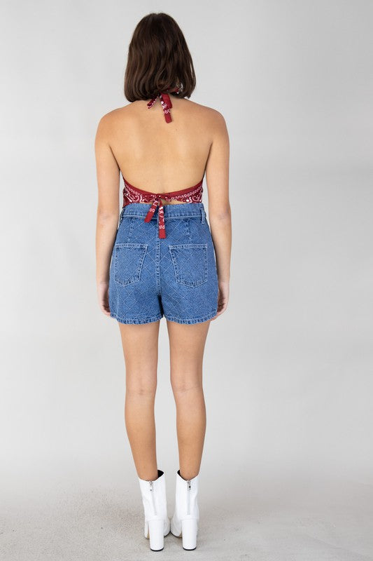 CLOUD TEN Bandanna SHOOTOUT Halter Top