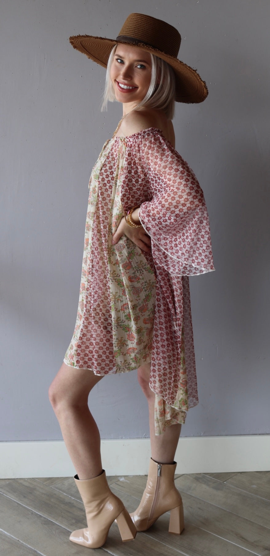 FREE PEOPLE Print BECAUSE I LOVE YOU Tunic Top Dress