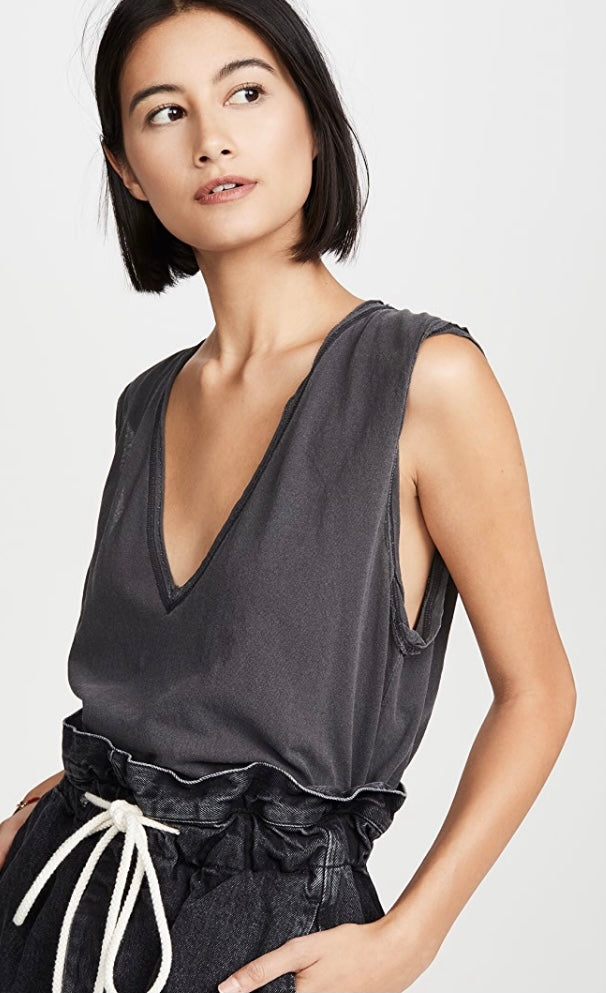 FREE PEOPLE MineralWash DREAMY V-Neck Muscle Tank Top