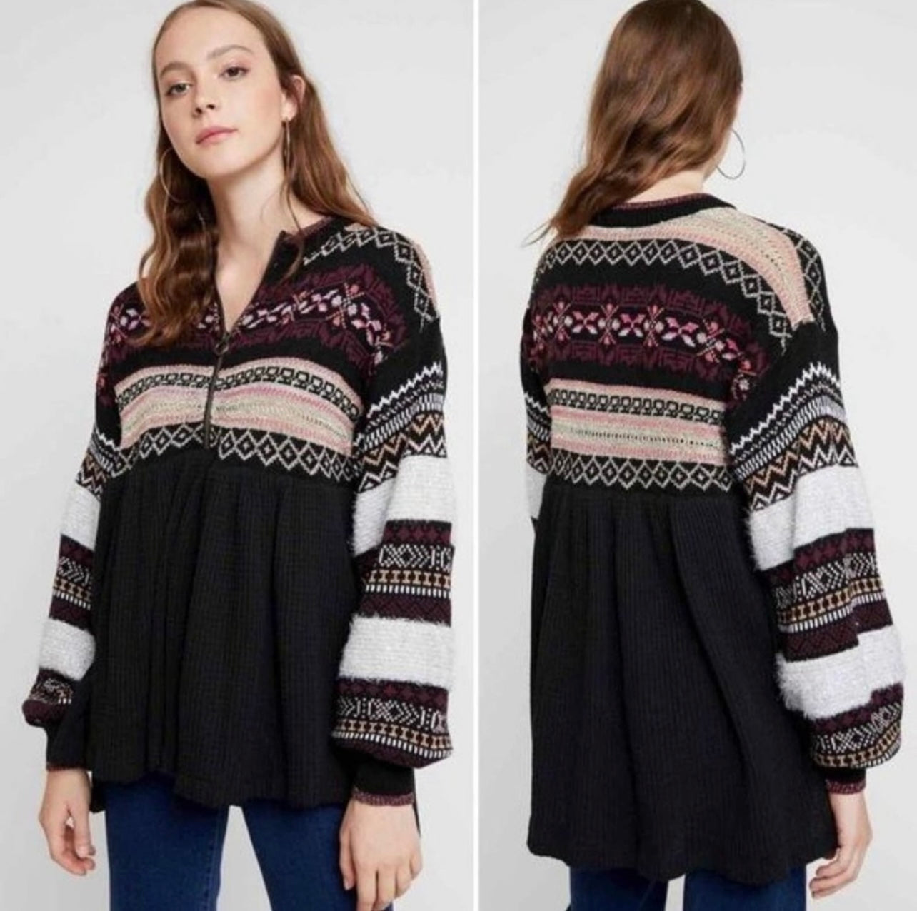 FREE PEOPLE Babydoll CABIN FEVER Swit Sweater