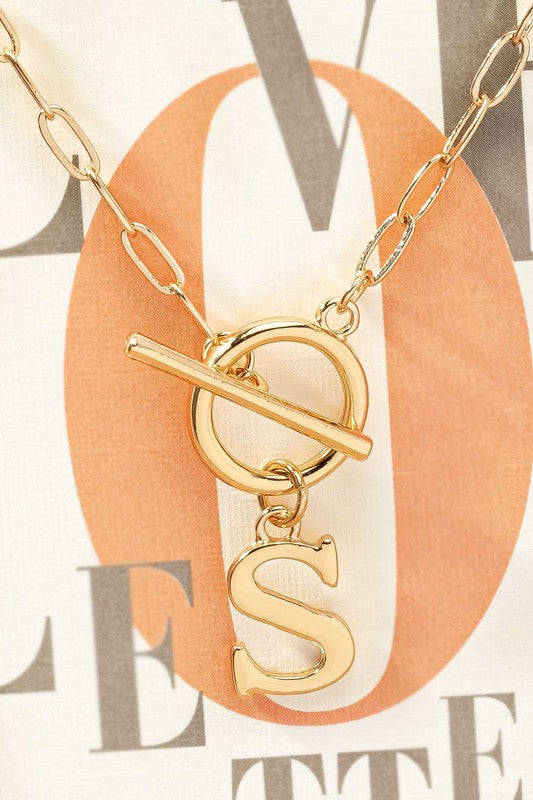 RAVEN Toggle Initial Necklace- DOORBUSTER