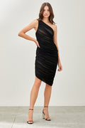 KINGSMEN One~Shoulder Mesh BodyCon  Dress