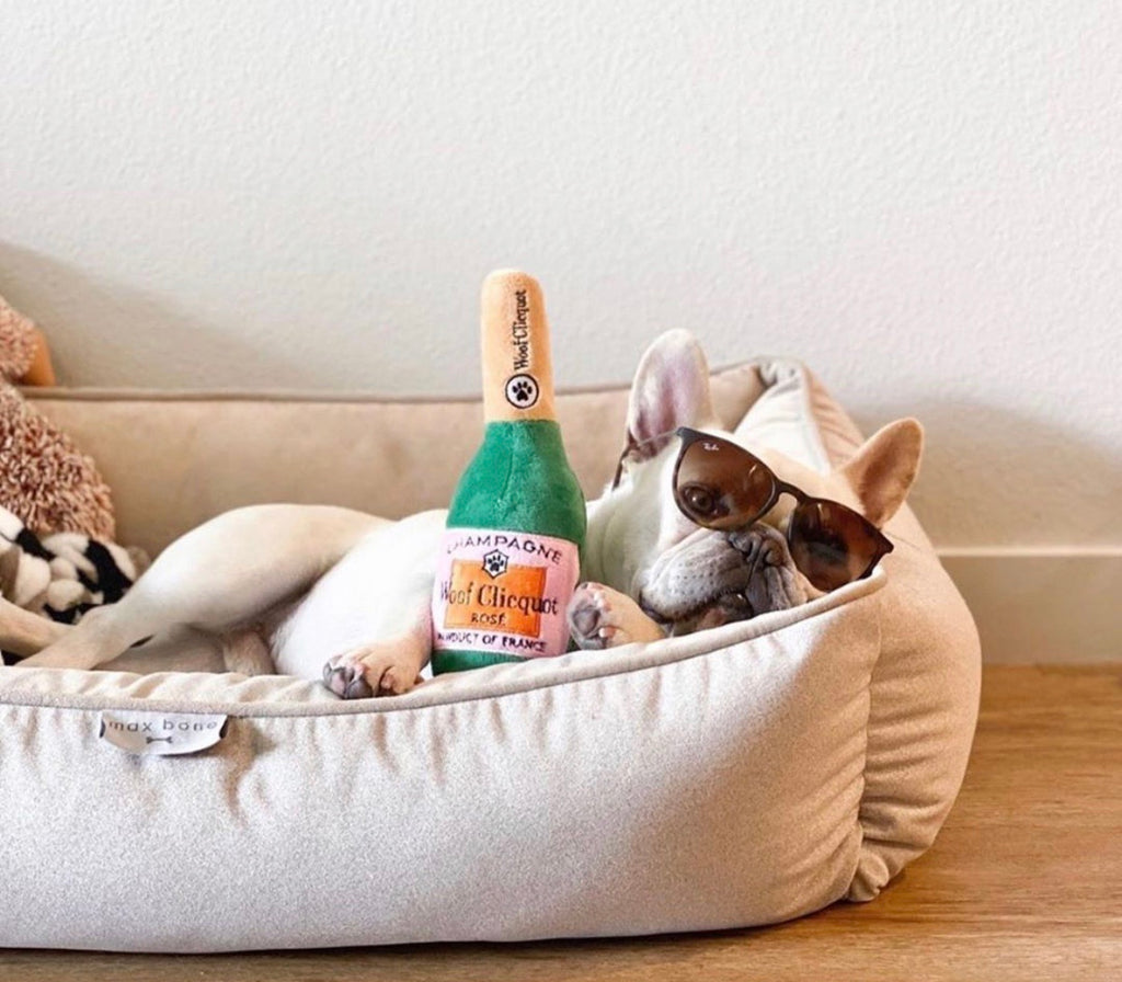 HDD WOOF Clicquot Rosé Champagne Bottle Squeaker Toy