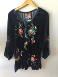 JOHNNYWAS Gen  Velvet Peasant Blouse