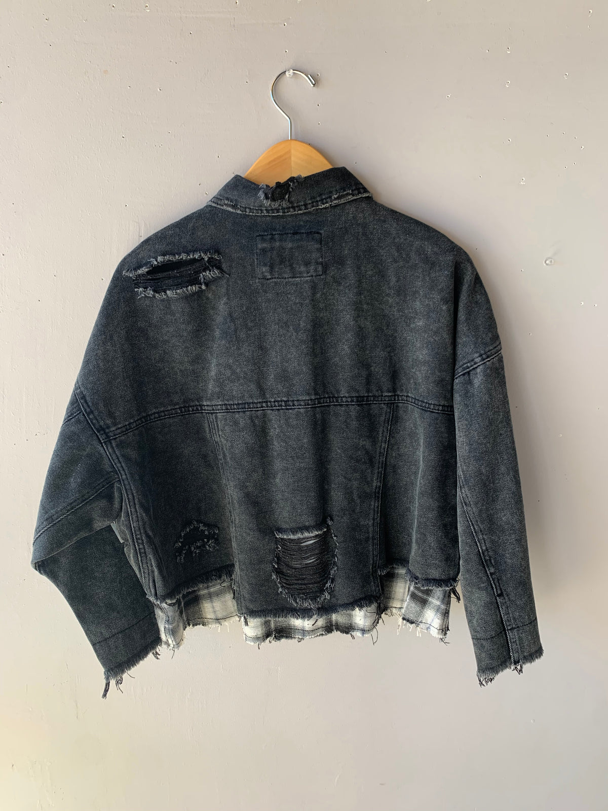 Uniq ROGUE Plaid Inner Patch Denim Jacket