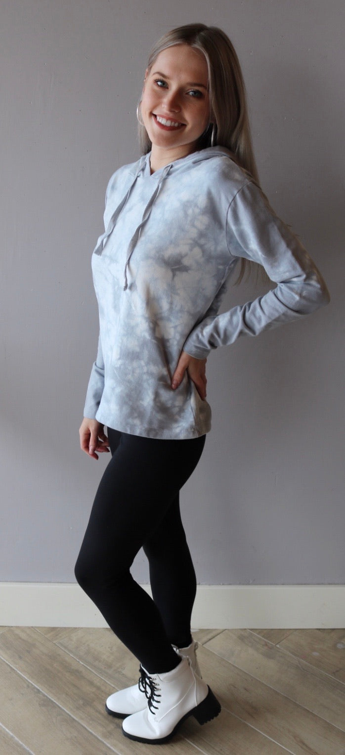 BOBI Terry BILLOW TieDye DropSleeve Hoodie Top