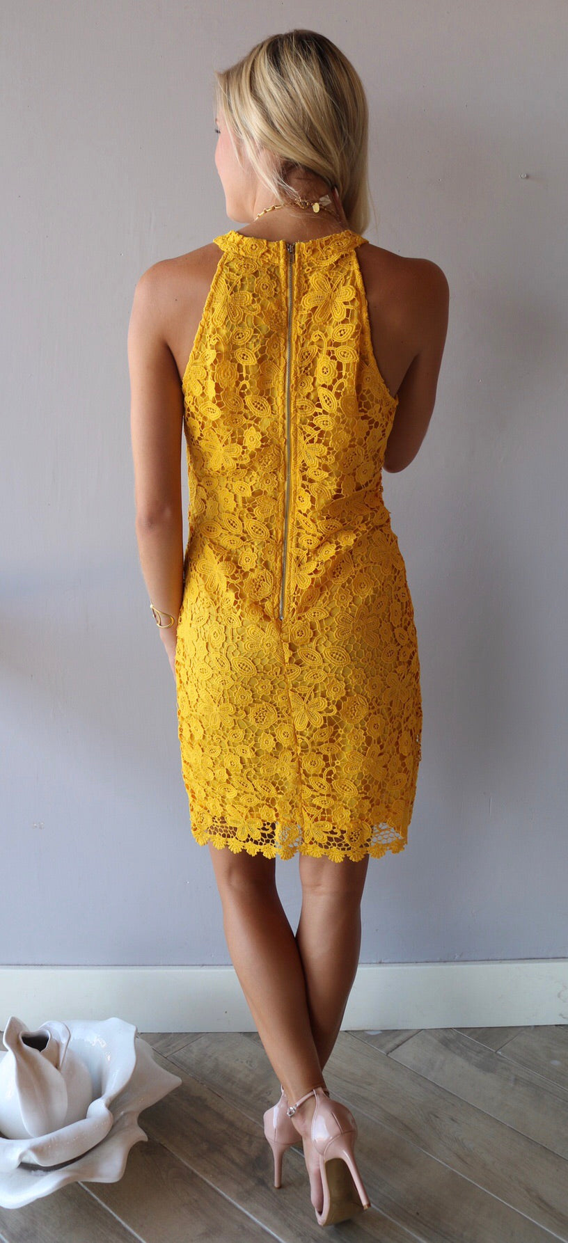 UMGEE Crochet Lace HANDPICKED HalterNeck Dress