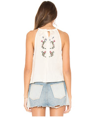 FREE PEOPLE Embroidered HONEY PIE Ivory Tank Top