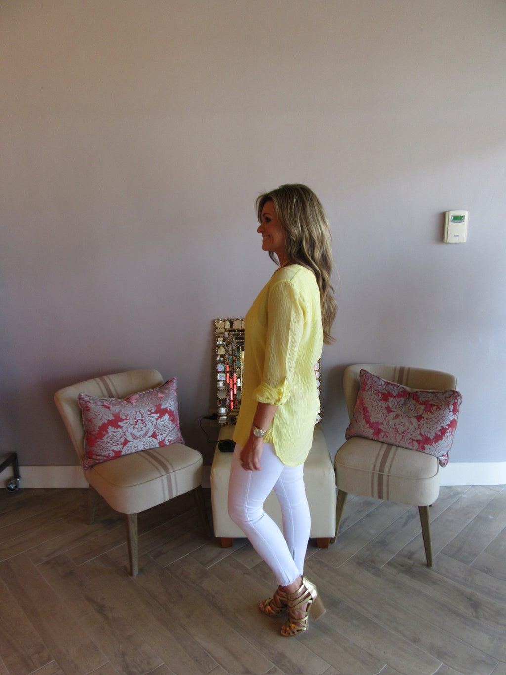 BOBI Gauze VINEYARD RollSleeve Tunic Top