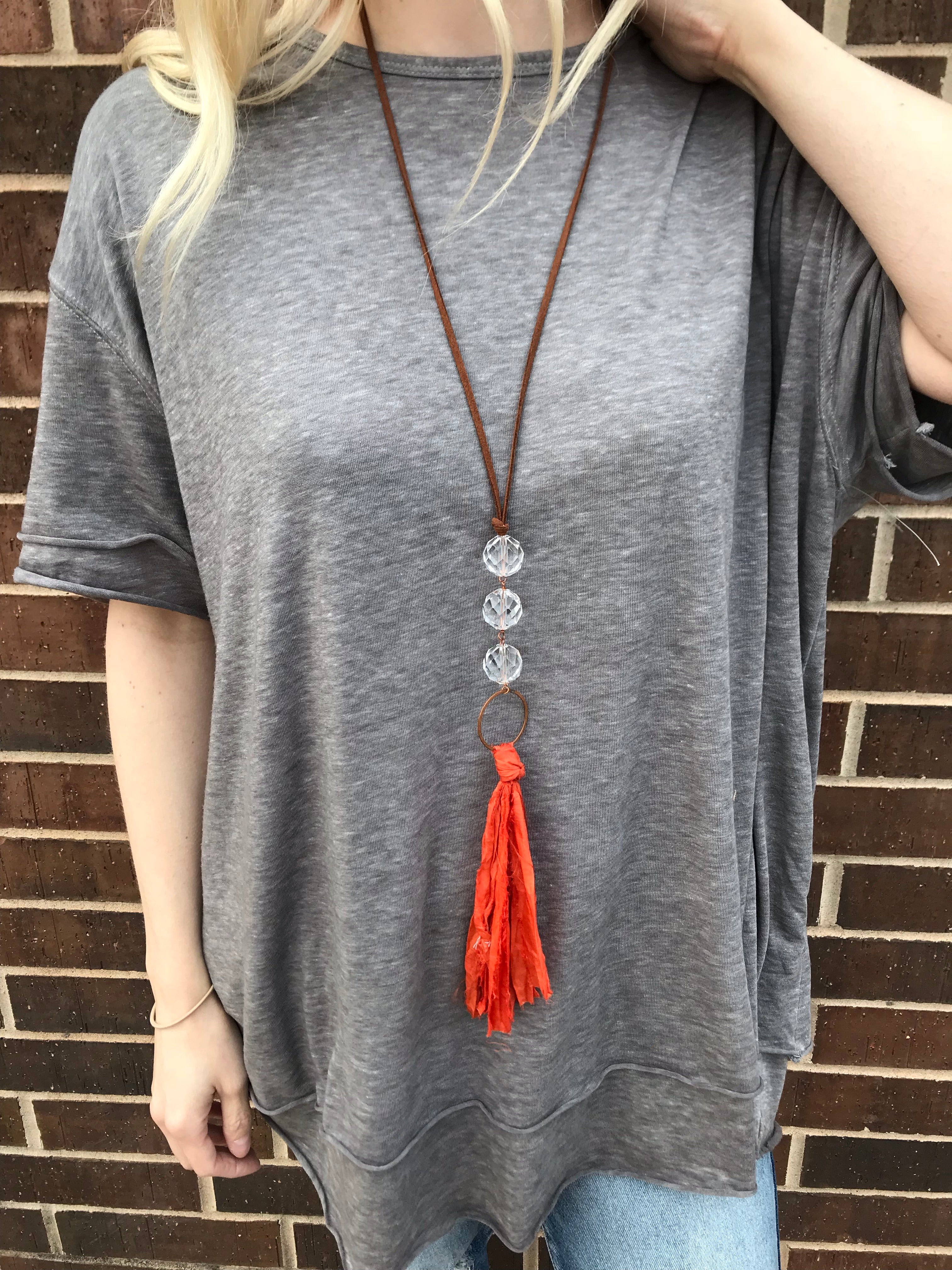 Silk Tassel Cluster Necklaces