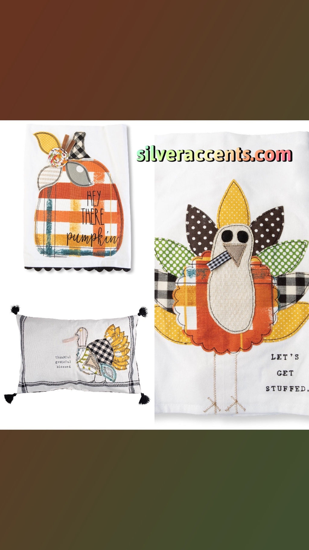 GH LET’S Appliqué GET STUFFED Turkey Tea Towel