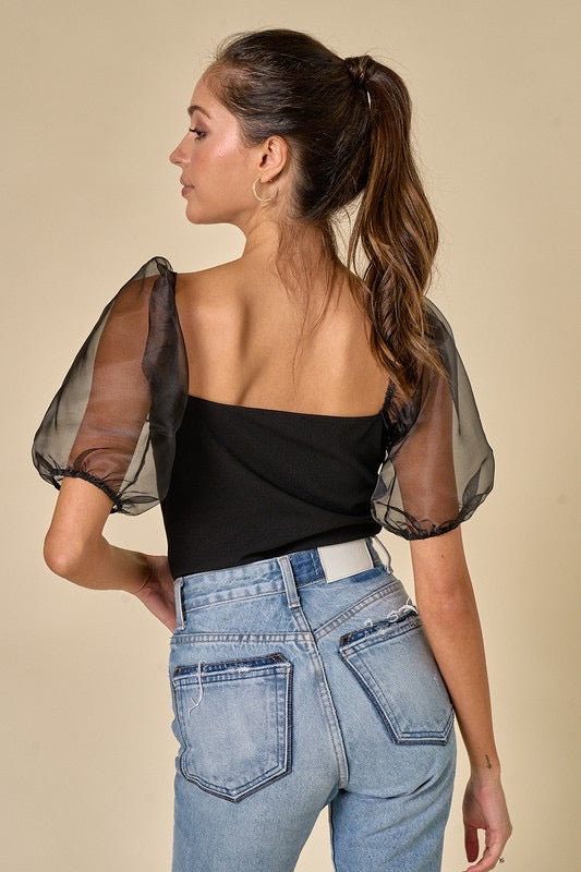 DANICA Organza PuffSleeve Bodysuit