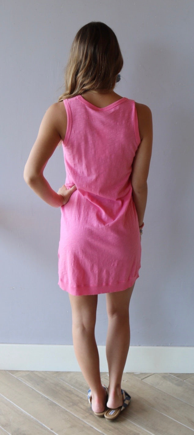 BOBI Slub Jersey V-Neck HORIZON StepHem Dress