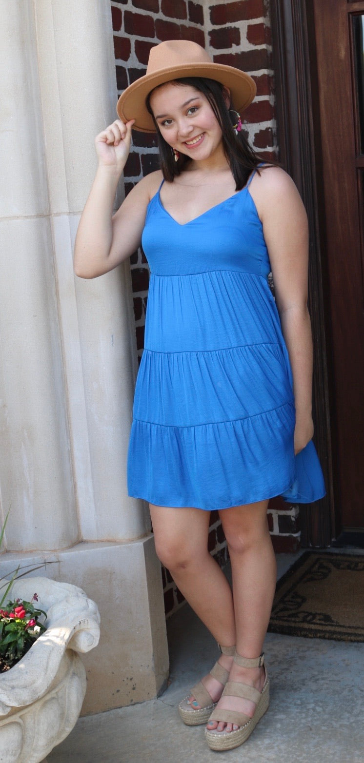 PROSPERITY Tiered CamiStrap Flare Midi Dress