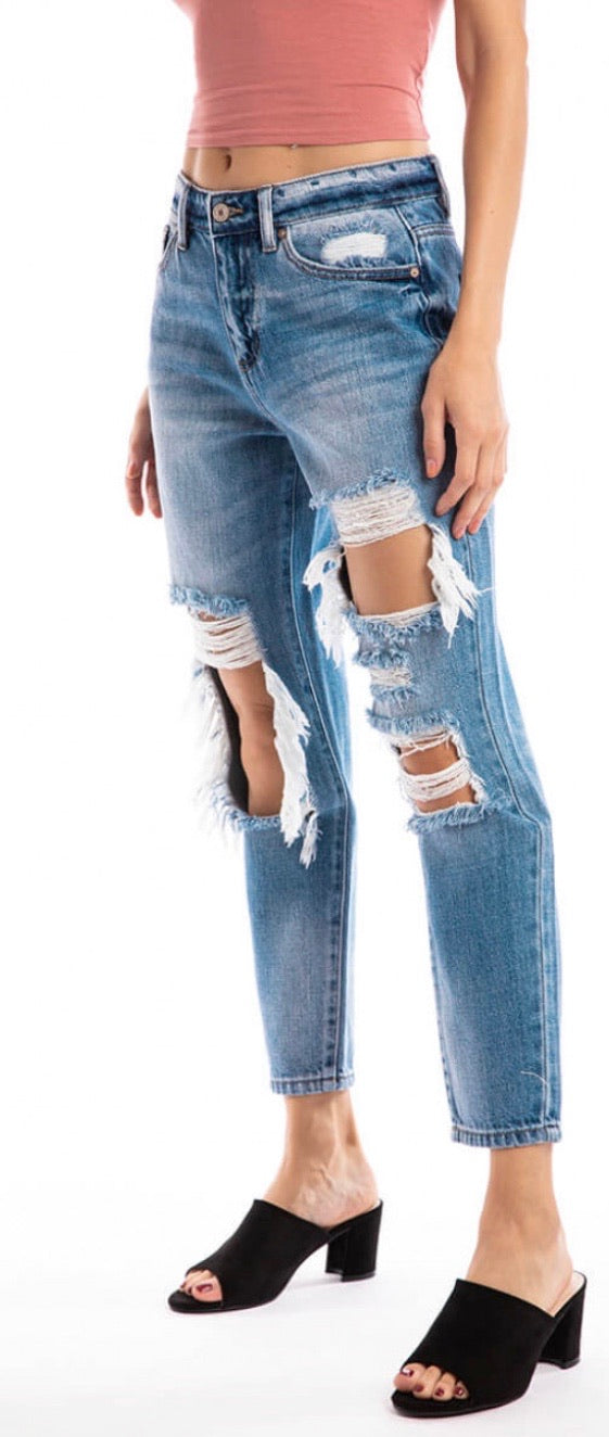 KANCAN HiRise CAMRYN HeavyDistress Jean