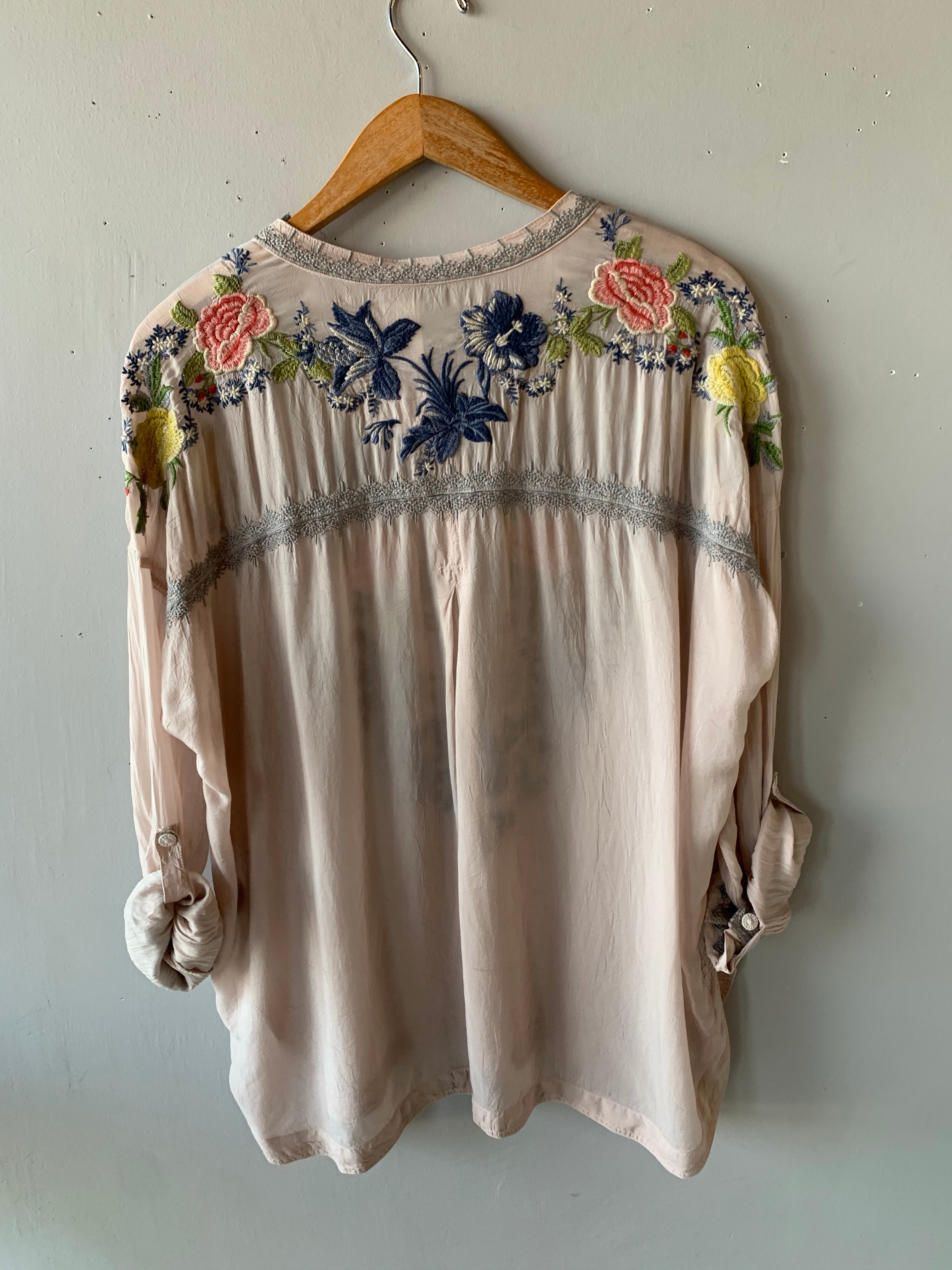 JOHNNY WAS Embroidered ODETTE Blouse Top
