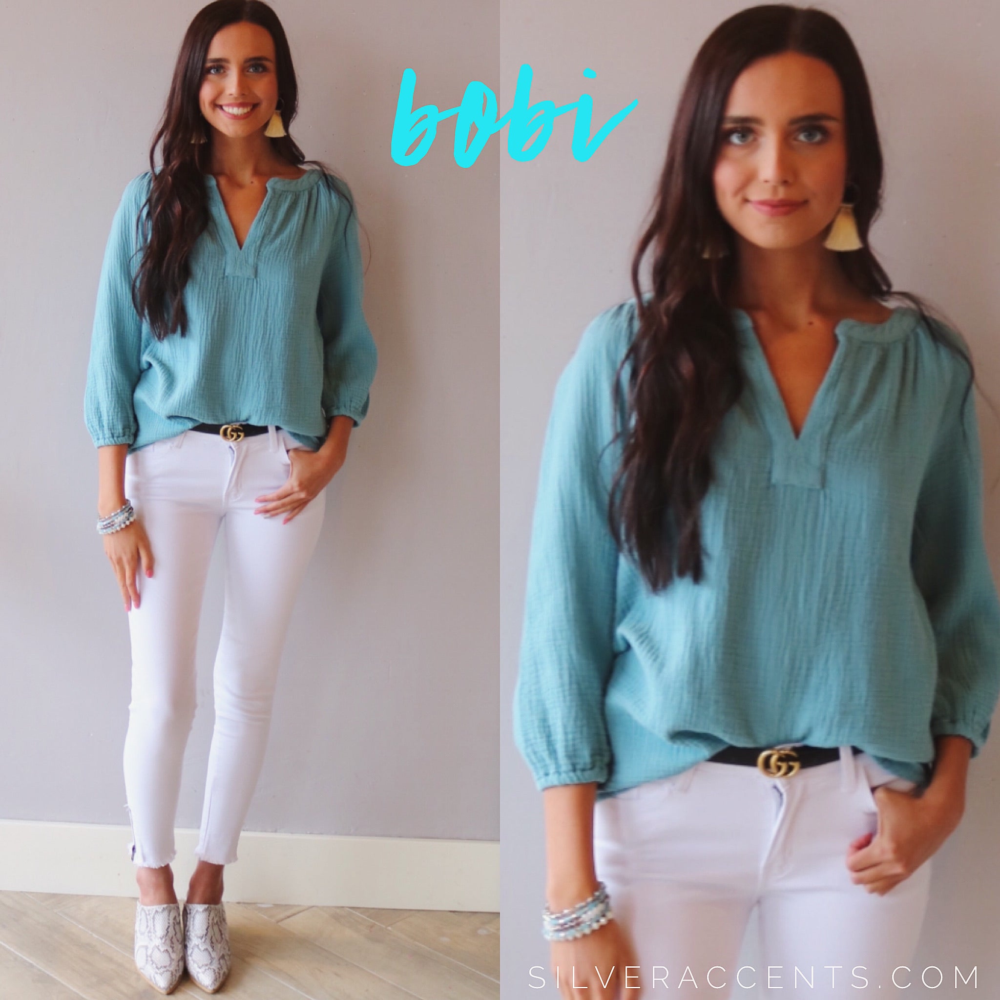 BOBI Beach Gauze HADLEY Raglan ScoopHem Peasant Top