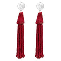 Emerson Street OU Beaded Tassel Earrings
