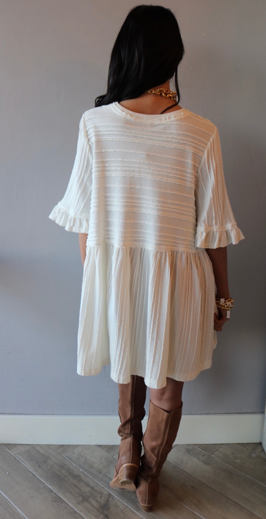 FREE PEOPLE Pleated TAKE A SPIN Babydoll Tunic Dress