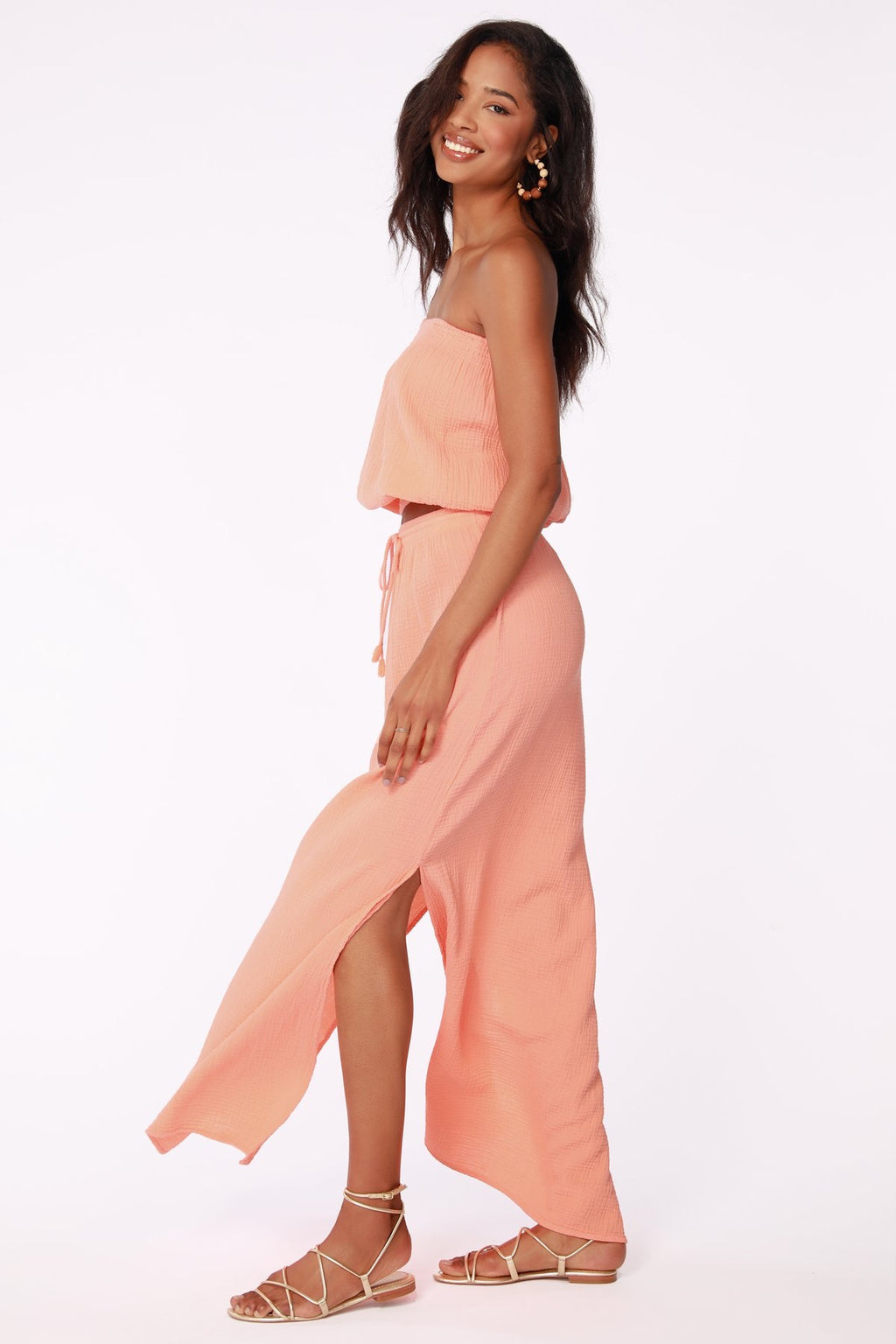 BOBI Gauze GRANDIN Maxi Slit Skirt