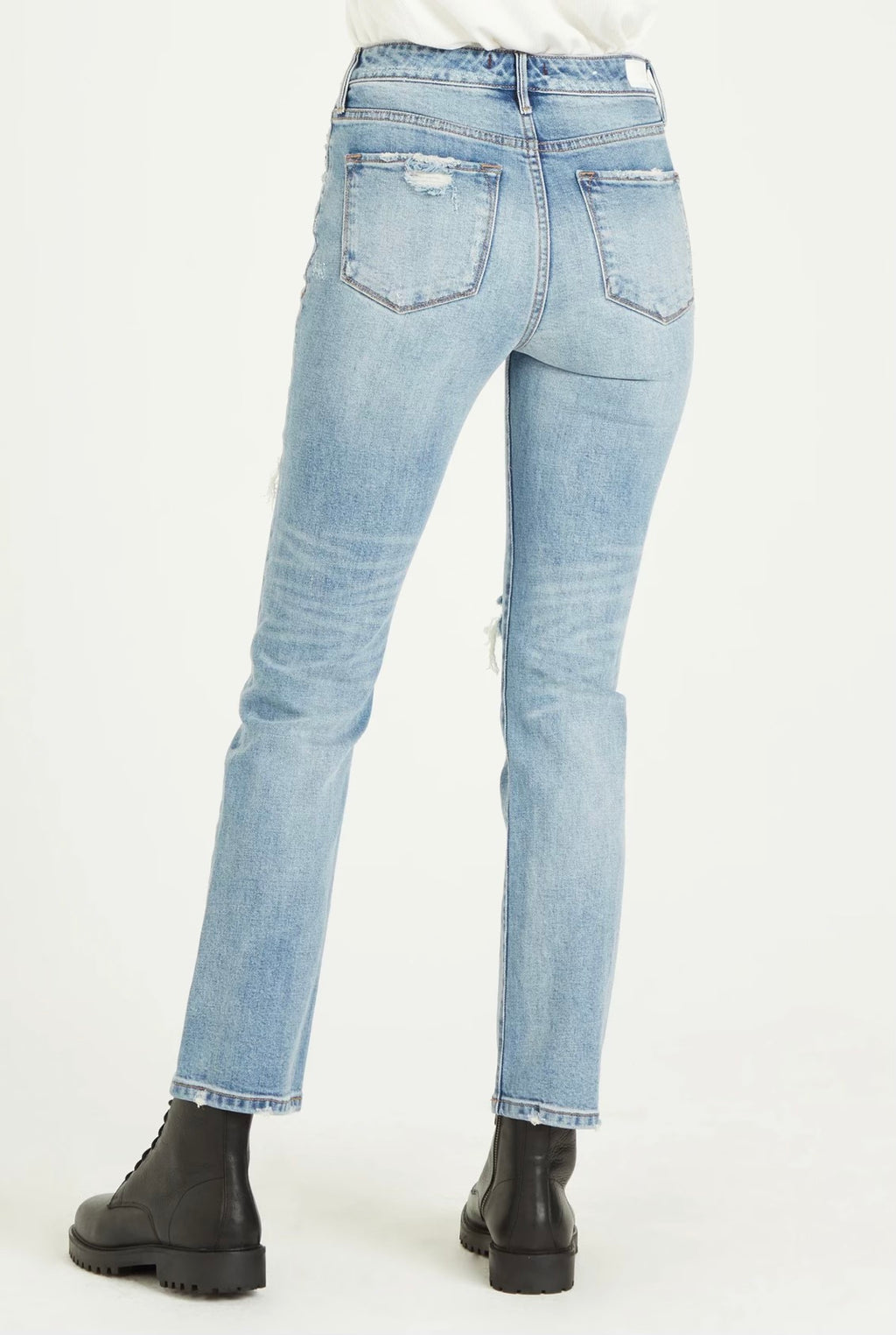 DEAR JOHN SuperHiRise FRANKIE Distressed Straight Jeans